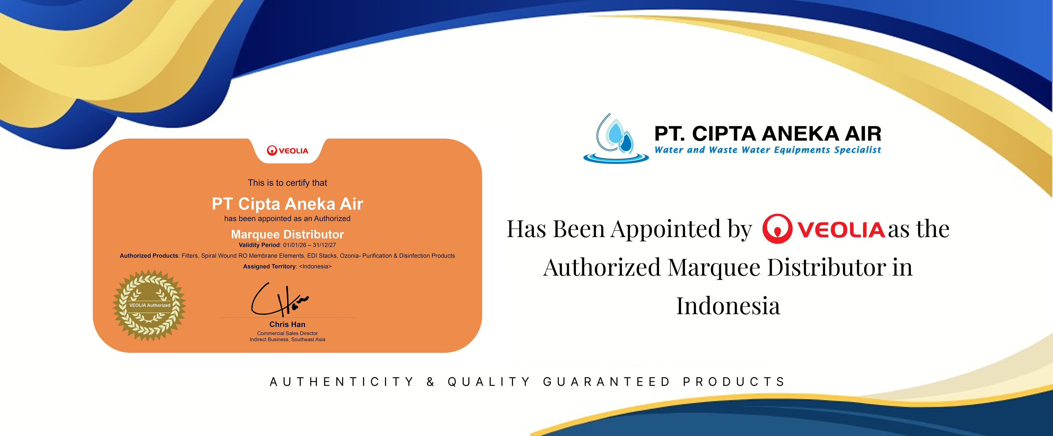 PT. CIPTA ANEKA AIR HAS MARQUEE DISTRIBUTOR